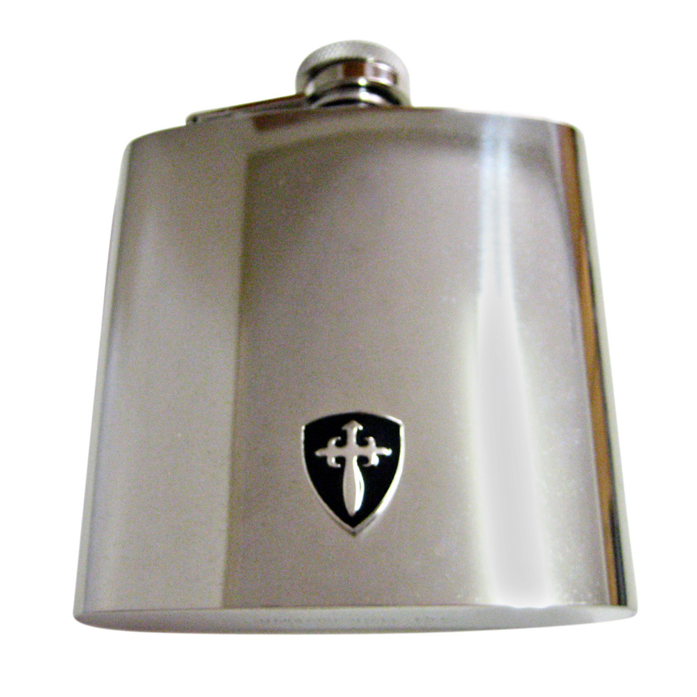 Black Medieval Shield Large Flask - image 1
